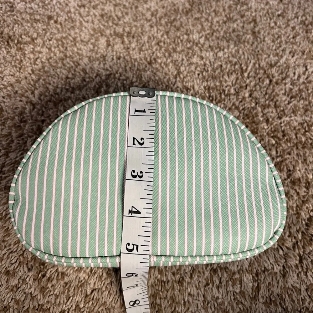 Dwell Studios NEW Makeup Skincare Bag Travel 2 Piece Set Pink Green Stripe NWT